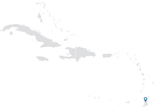 Silhouette map of the Caribbean