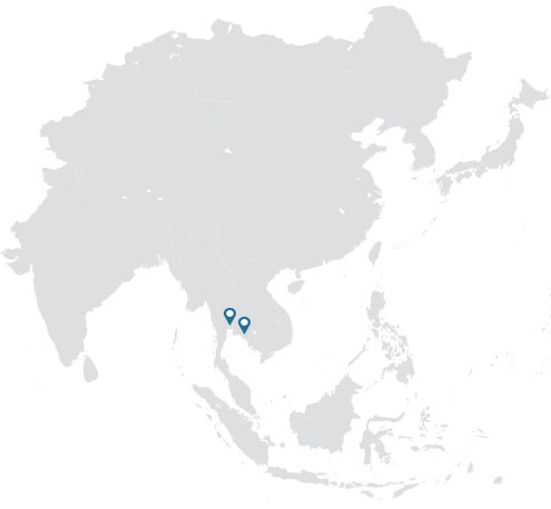 Far East silhouette map